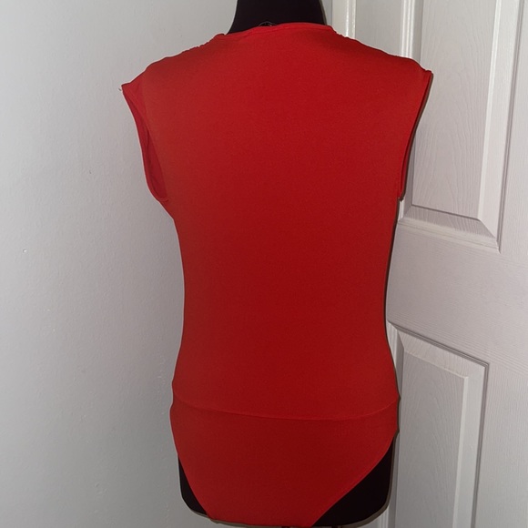 Zara Deep V Draped Front Bodysuit Blouse Top Size S - Picture 8 of 10